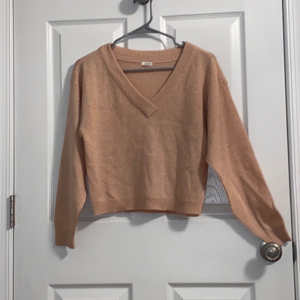 garage blush pink sweater